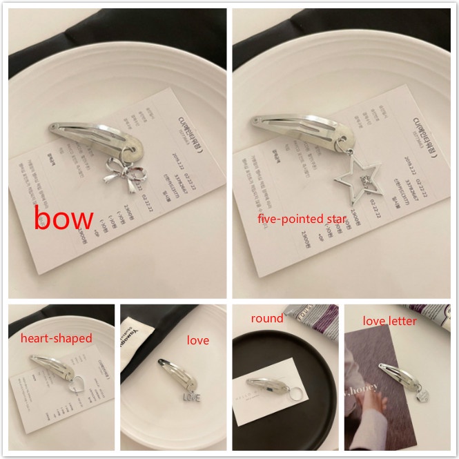 aaoottuuoo5.id Cod   1Pcs Sweet Cool Metal Pendant BB Clips Bungee Bangs Hairpins Hair Accessories Wedding Party