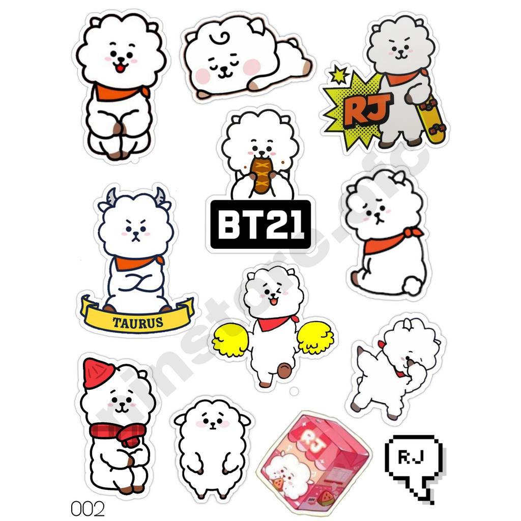 STIKER BT21 (RJ) EDITION UNTUK CASE HP/KOPER/LAPTOP/DLL
