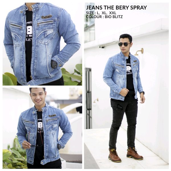 JEANS jaket denim pria dewasa L XL XXL
