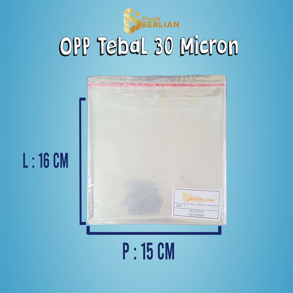

15 X 16 cm Plastik OPP TEBAL 30 MICRON (100 lbr)
