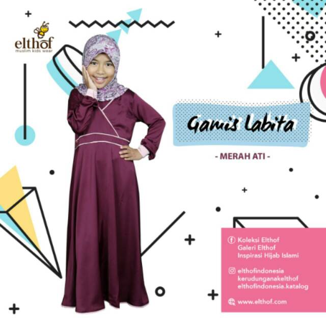 Ekthof gamis Labita size 4 Merah hati