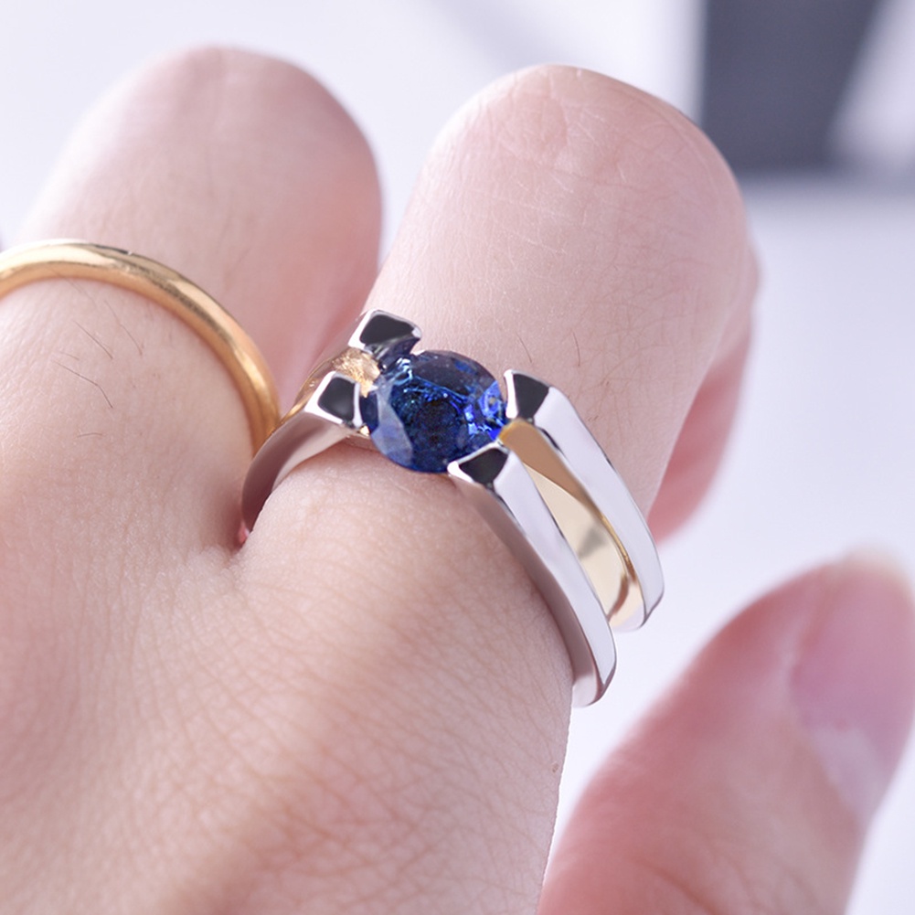 Hu Hu Hu Hu Hu Alat Bantu Pasang Kacamata♡ Cincin Wanita Desain Geometri Hias Sapphire Imitasi Untuk Pestahadiah