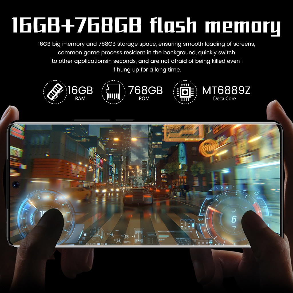 [Baru 2022] hp P50 Pro 16GB+512GB Smartphone Layar warna primer 7.6 inci hiburan belajar game ponsel pintar