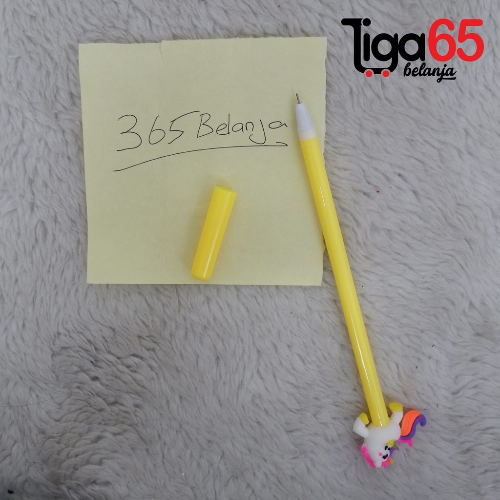 365 GEL PEN #41155 Pulpen Gel Glitter Bahan Rubber Karakter