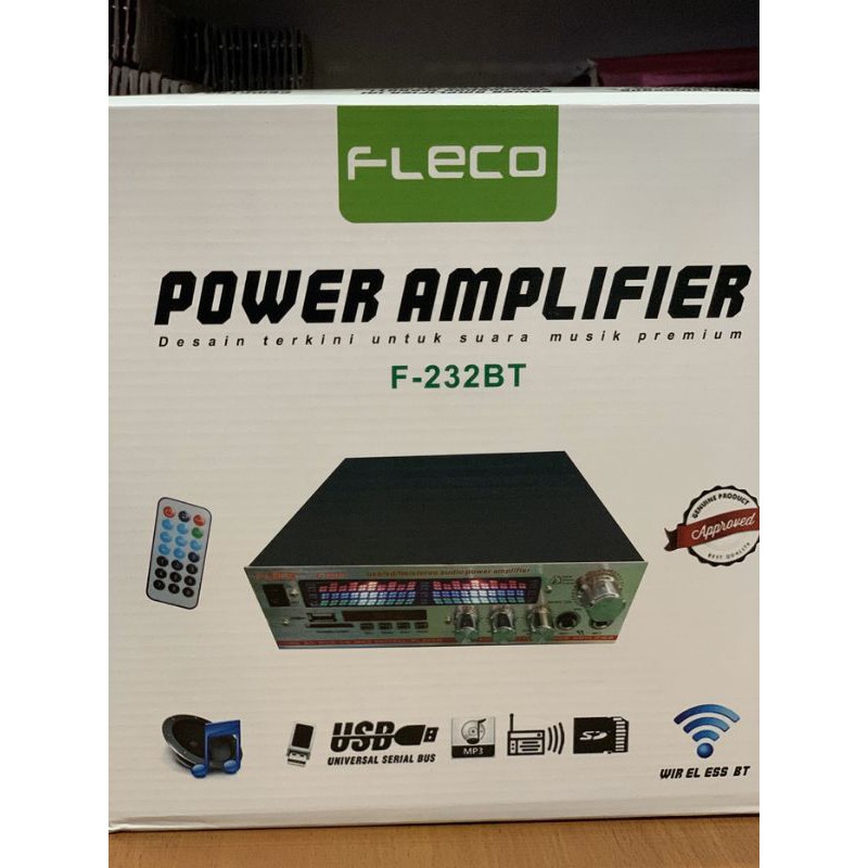 Power Amplifier Fleco F-232BT Ampli Bluetooth AC dan DC Fleco F 232BT
