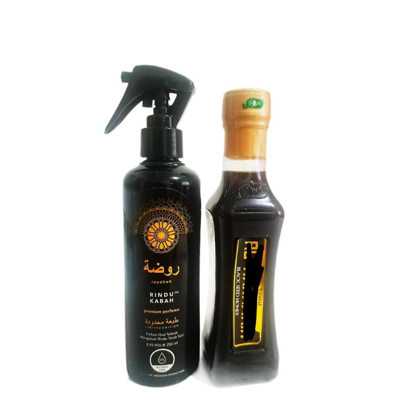 

Paket Madu Bunga Habbatussauda Minyak Rindu Kabah 250 ml Gaharu