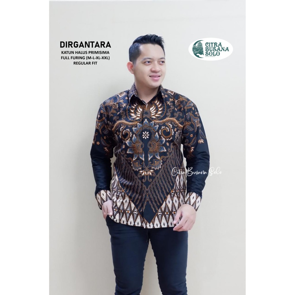 Batik Pria DIRGANTARA Kemeja Full Furing Bahan Katun Primisima