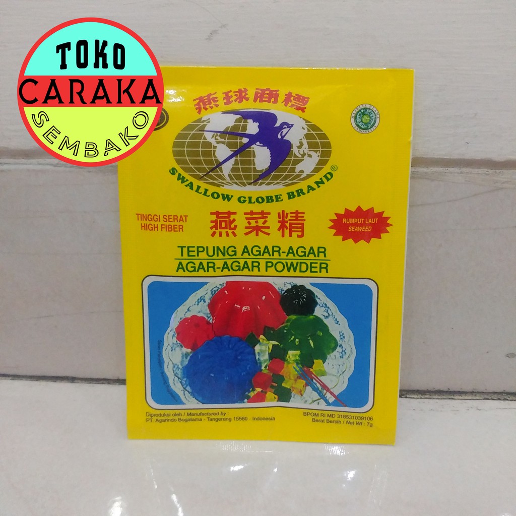 

Agar Agar Bubuk Swallow Globe - Coklat - Ager Sachet - 7g