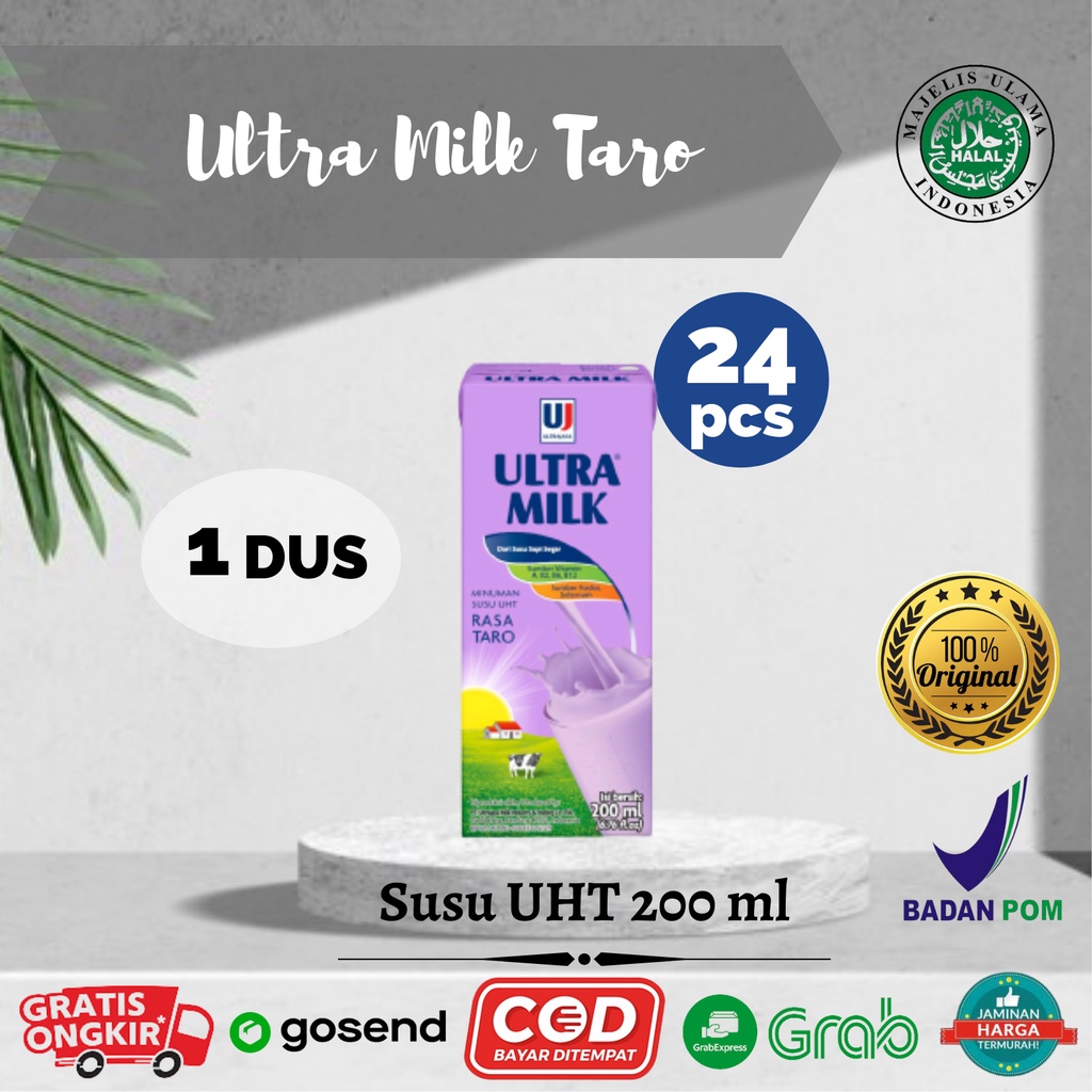 

Susu Ultra Milk Susu UHT TARO 24 X 200ML / 1 DUS Karton