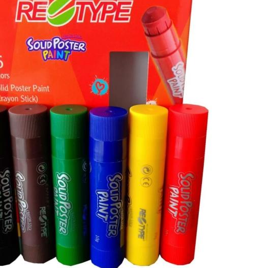 

✬ Retype 6Pcs Solid Poster Paint Aman Anak Bayi Crayon Gambar Body Paint ☂
