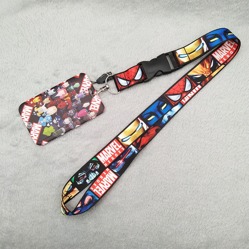 Marvel Case Holder Kartu ID + Tali Lanyard Anti Jatuh Dengan Tombol Dapat Dilepas