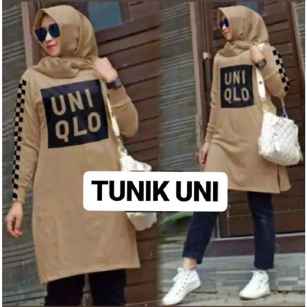 HOPYLOVY - Tunik Muslim Wanita Cantik Bahan Babyterry