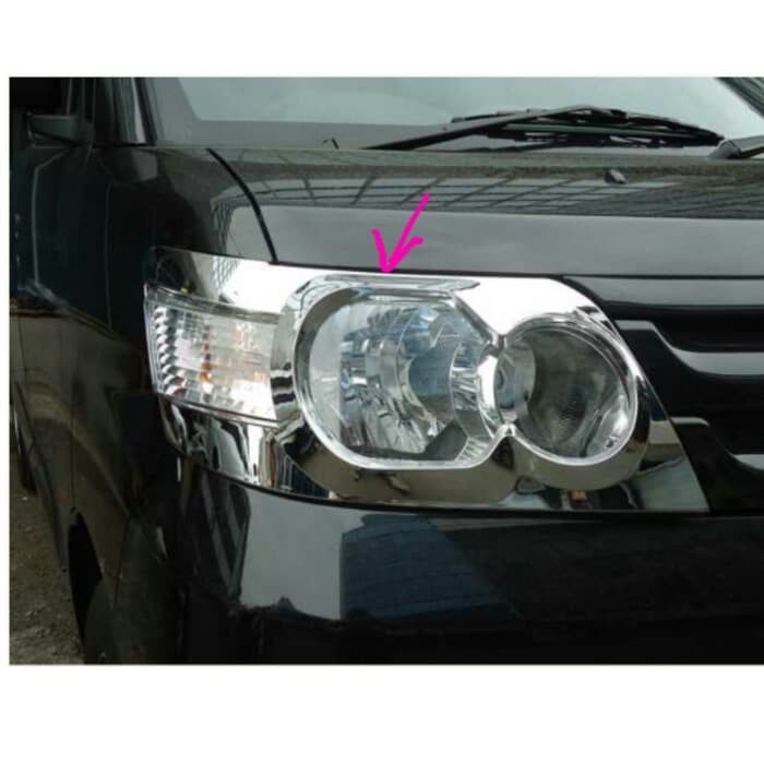 Garnishh List Cover Lampu Depan Mobil Daihatsu Luxio Chrome - KHAIRUN
