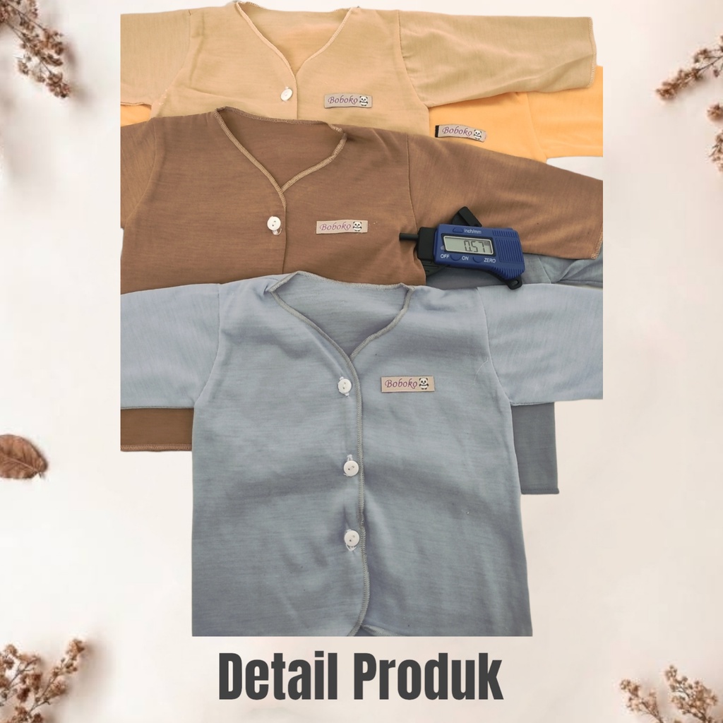 Setelan Baju Bayi Newborn ( 0-3 Bulan ) SNI Warna TONE EARTH Lengan Panjang Lengan pendek Lengan Kutung Pakaian Bayi Anak Atasan Baju Bayi Anak NEWBORN Cowok Cewek Unisex ATS-02 Kancing Depan BOBOKO CHOKICHI