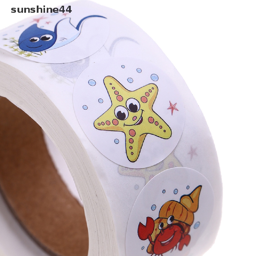 Sunshine 500pcs Stiker Dekorasi Ulang Tahun Anak Tema Bawah Laut