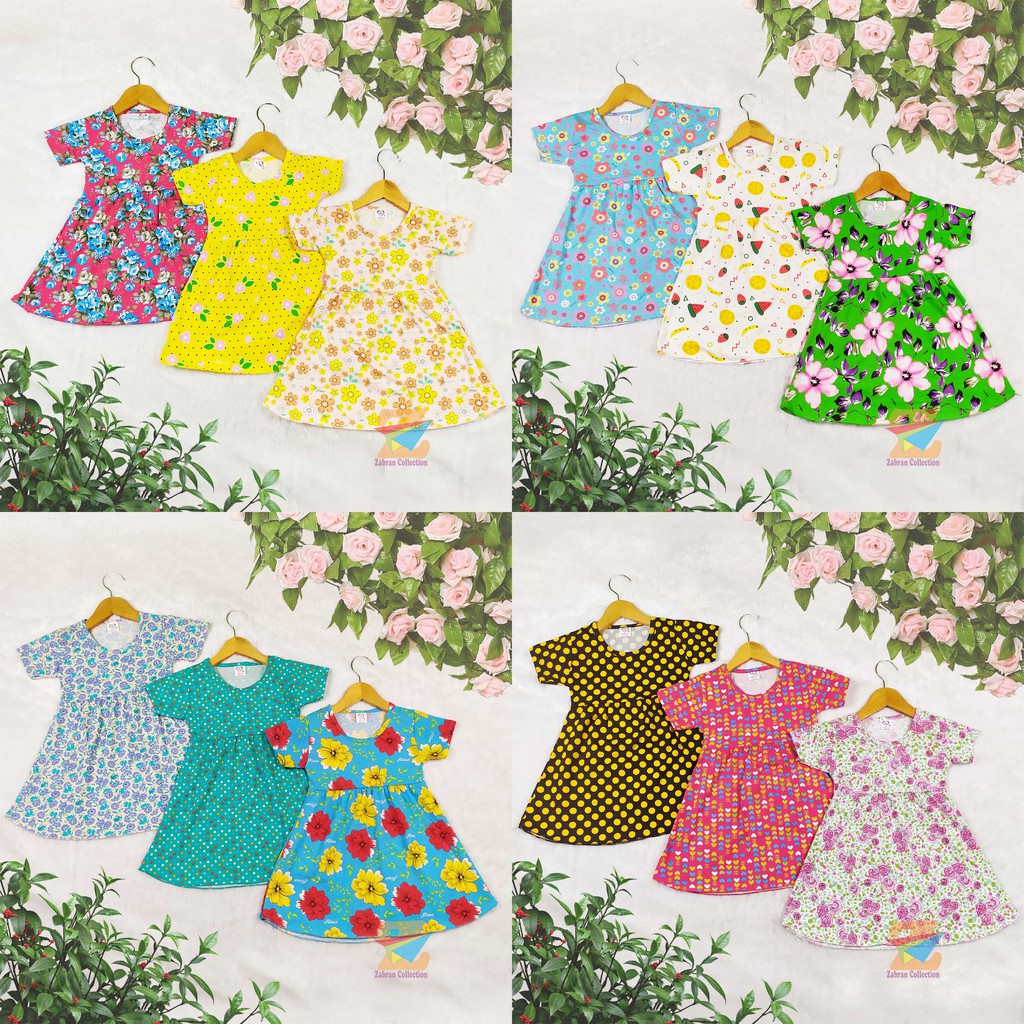 Dress Anak Lengan Pendek / Dress Ruffle Anak1 Sampai 5 Tahun