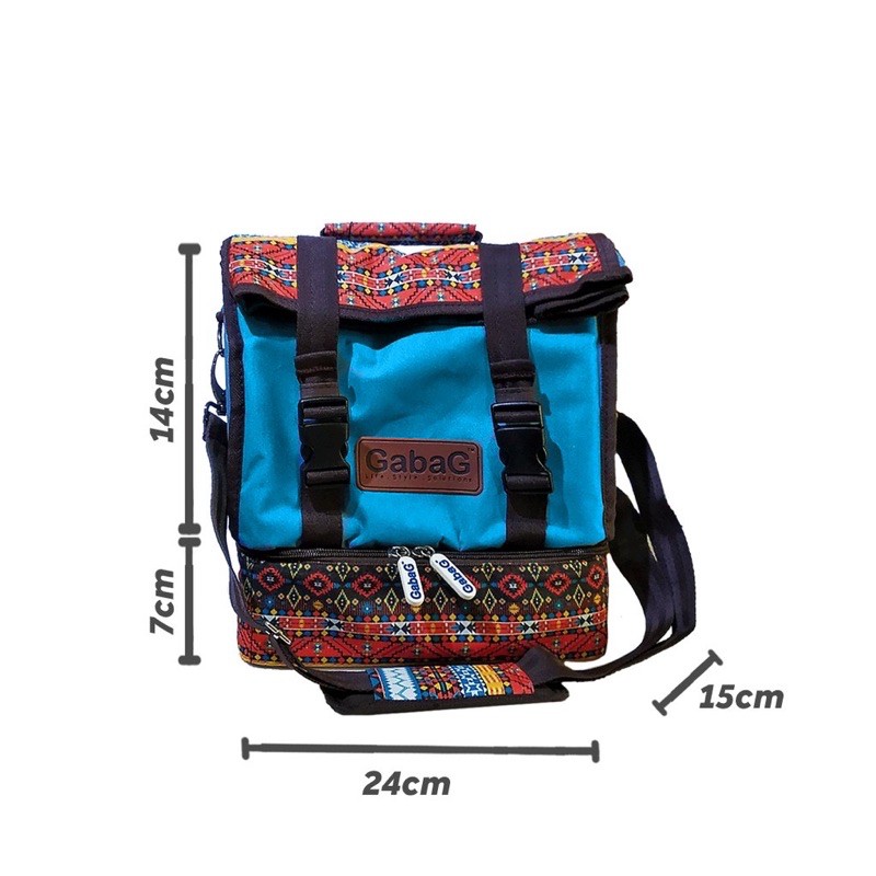 COOLER BAG GABAG TENUN BIRU - TAS PENDINGIN ASI