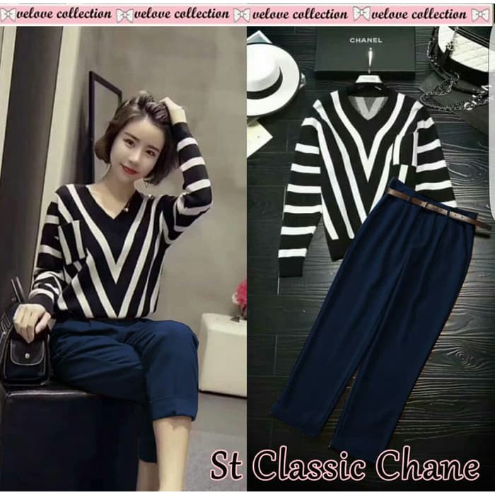 Setelan wanita casual Setelan rok strip ozawa ori gagil ala doniq gyl vq zlq shr i.17713926.1751686