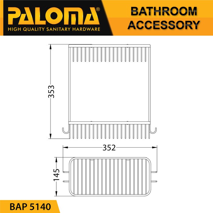 PALOMA BAP 5140 Rak Tempat Sabun Susun Dinding Toilet Kamar Mandi