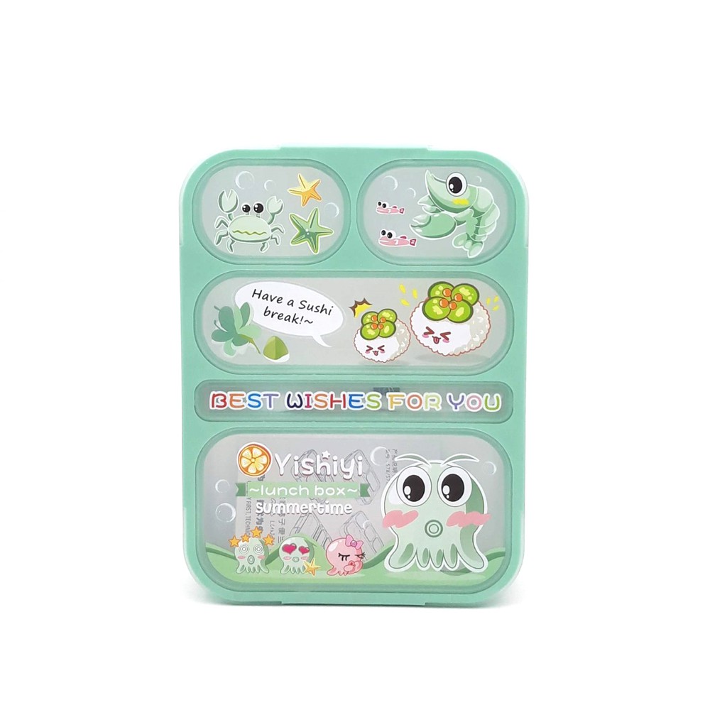 YOOYEE LUNCH BOX GRID BENTO SEKAT 5 - ANTI BOCOR (590)