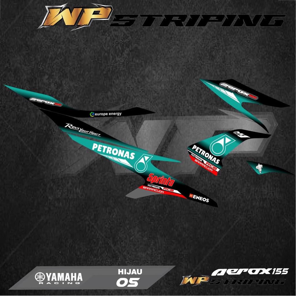 Stiker Striping AEROX 155 - Stiker Sticker Variasi List Skotlet Motor YAMAHA AEROX 155 - RACING 05