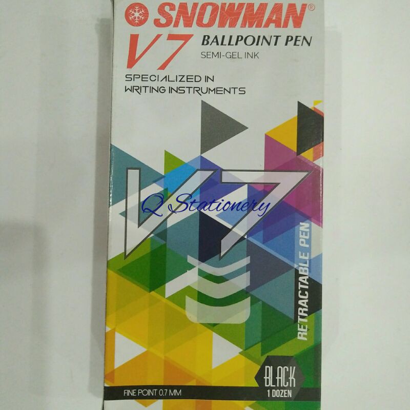 

Pulpen tinta hitam V7 merek Snowman