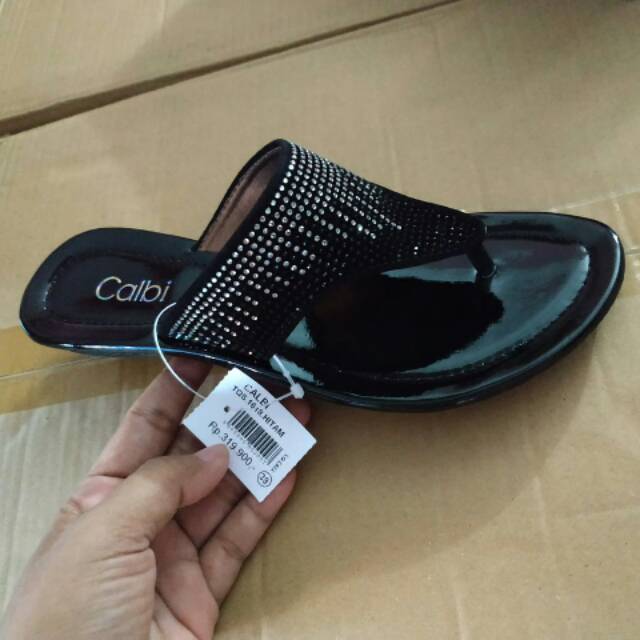 Sandal jepit teplek wanita calbi TQS1618 hitam