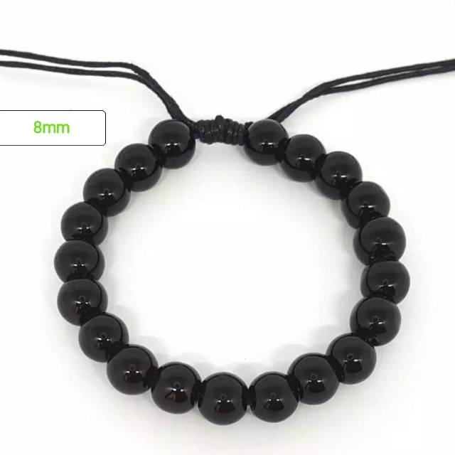 GELANG Kesehatan Black Jade Bulat Dijamin tidak luntur selamanya