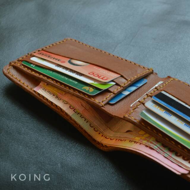 dompet pria bifold kulit asli custom grafir laser nama delion by koing