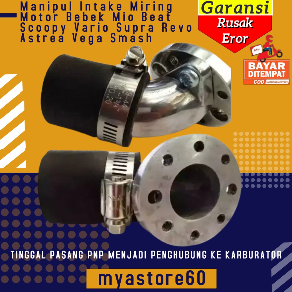 Manipul Intake Miring Intake Karbu Monipol Leher Angsa Manipul Karbu Motor Bebek Mio Beat Scoopy Vario Nouvo Spin X Ride Fizr Skywave Supra Revo Astrea Grand Vega Smash Satria Fu Shogun