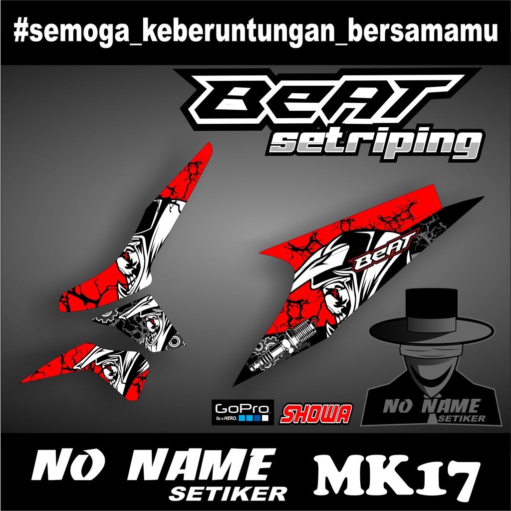 Striping Beat Karbu 2008 2009 2010 2011 2012 (mk17) Variasi Sticker Stiker Skotlet Motor Scotlite