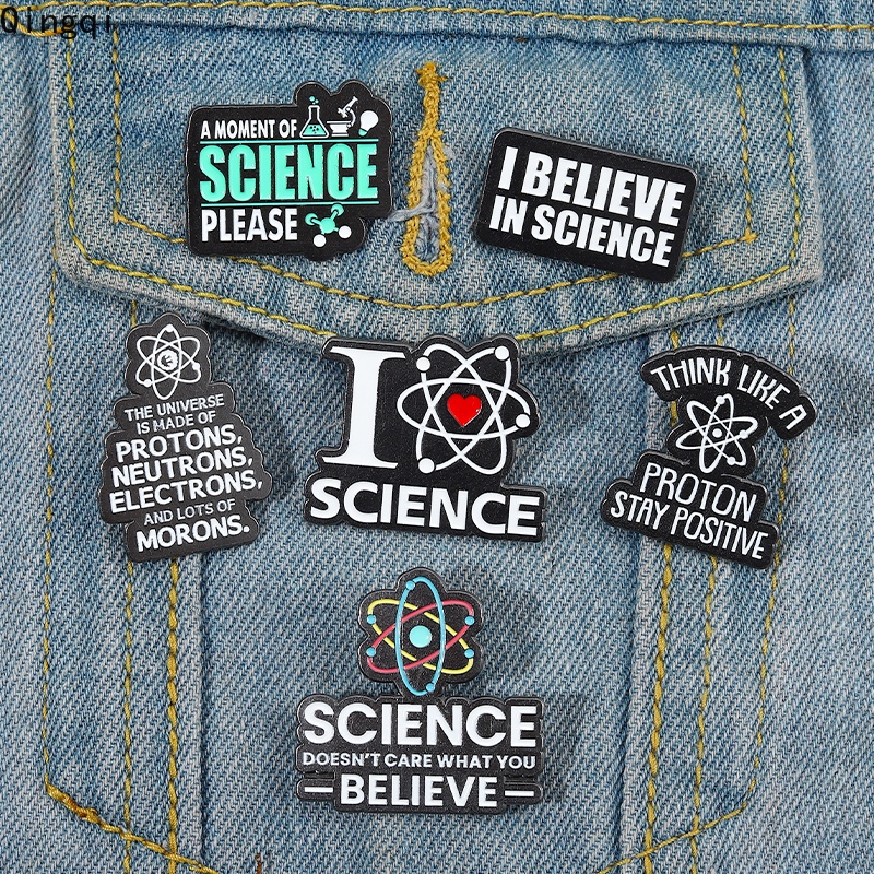 Bros Pin Enamel Desain Kutipan I Believe In Science I Love Science Untuk Koleksi