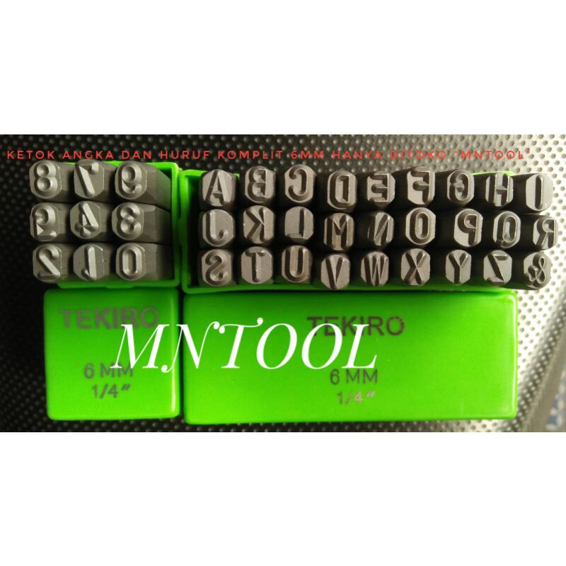 Satu Set Alat Ketok Nomor Angka Huruf Mesin 6 MM Letter Punch