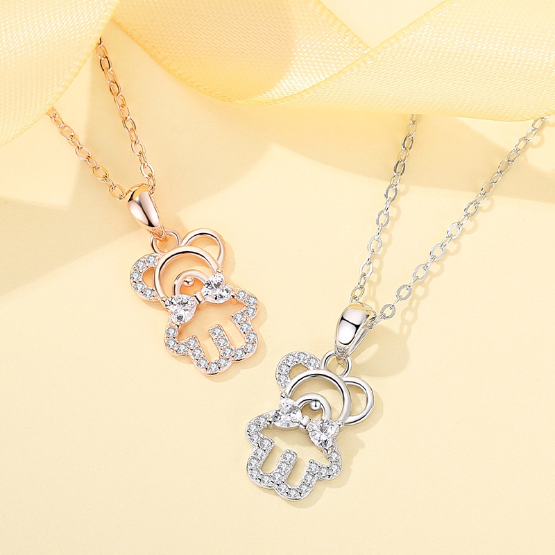 Cute Bear-Kalung perak asli murni dan lucu S925 necklace pure and cute s925 Original Arctic Deer