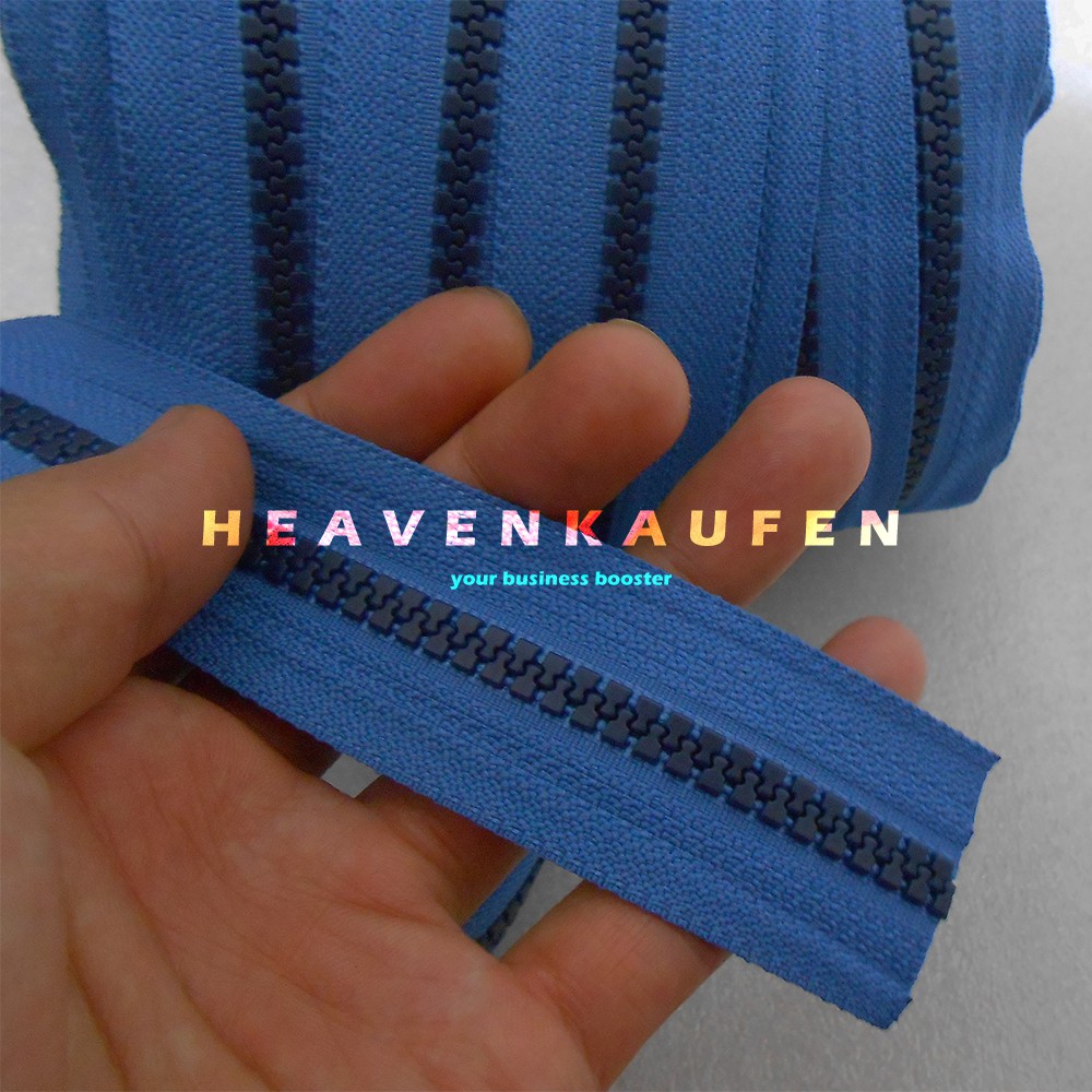 Resleting Zipper Retsleting YKK Vislon No 5 Kain Biru Rel/Gigi Navy Dongker Meteran