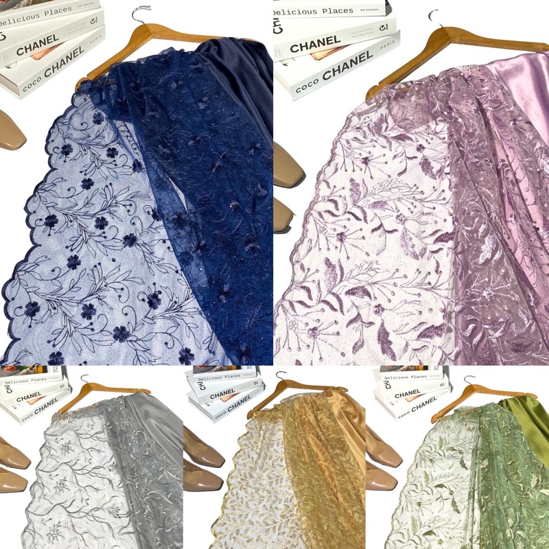 Paket Seragam Bridesmaid Lengkap Wisuda Lamaran Keluarga Songket Semi Palembang Kain Satin Maxmaraa Luxury