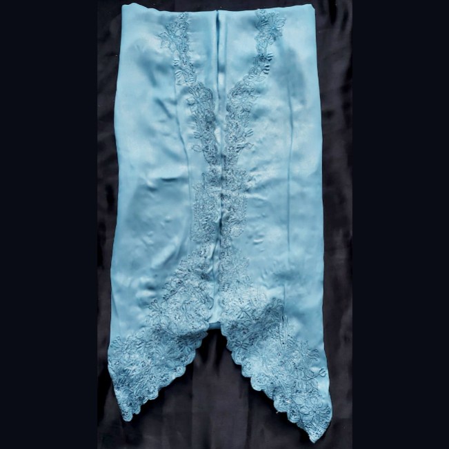 Atasan Wanita Kebaya Encim Bordir: Kain Sifon Metalik SM17 Silver Blue