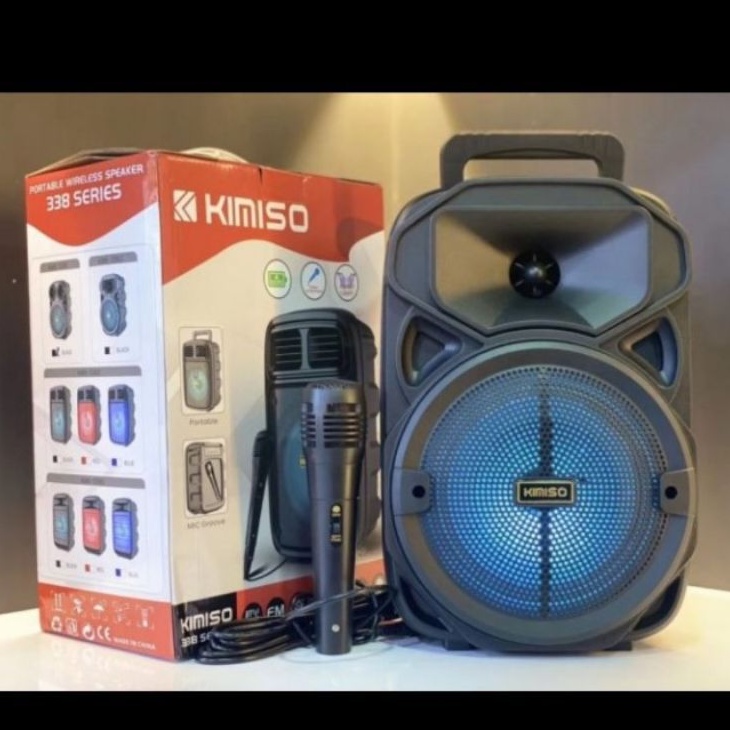 6,8inch big bass speaker bluetooth karaoke free mic termurah