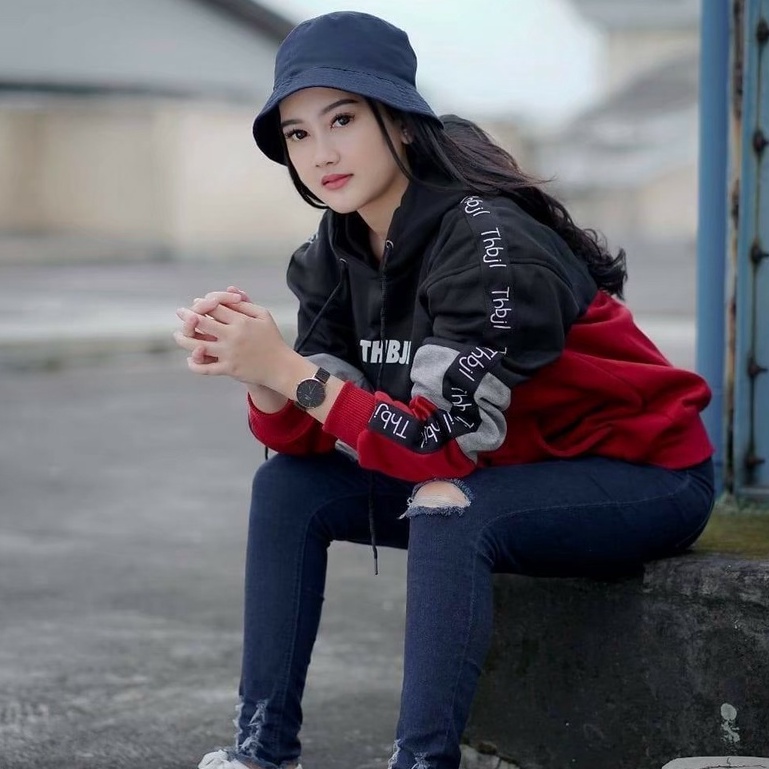 Hoodie Wanita Oversize Tebal Murah Sweater 3D Original Distro Bandung Size M L XL The Bojiel-1