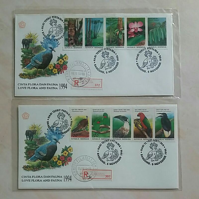 

SHP FDC Sampul Hari Pertama Cinta Flora dan Fauna 1994 Set
