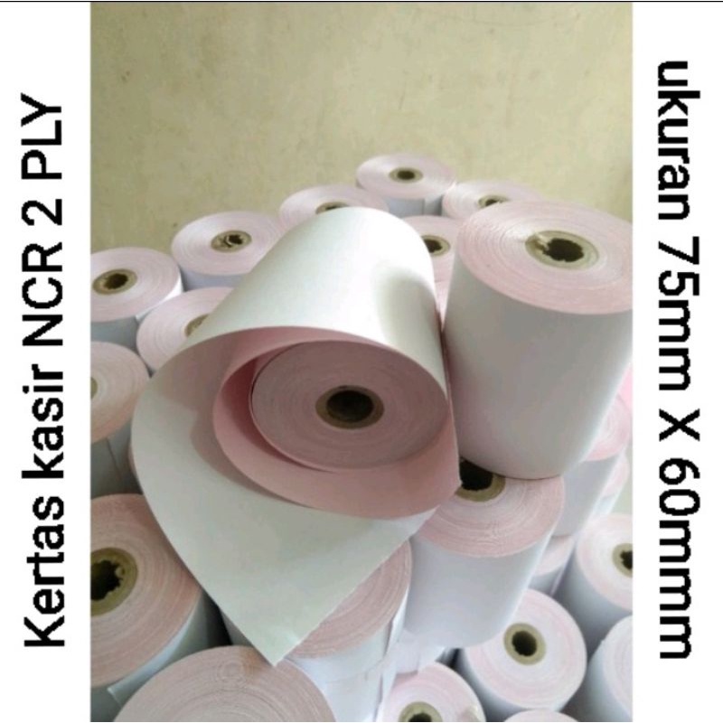 

Kertas Kasir Ncr 2 ply ukuran 75x60 (putih,merah)