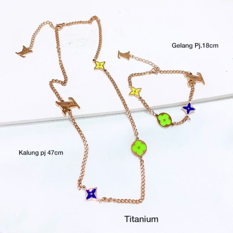 Kalung Gelang Titanium asli  motif elv Anti karat anti alergi Stainless steel ori Premium Quality Gelang Rantai Titanium gt8829