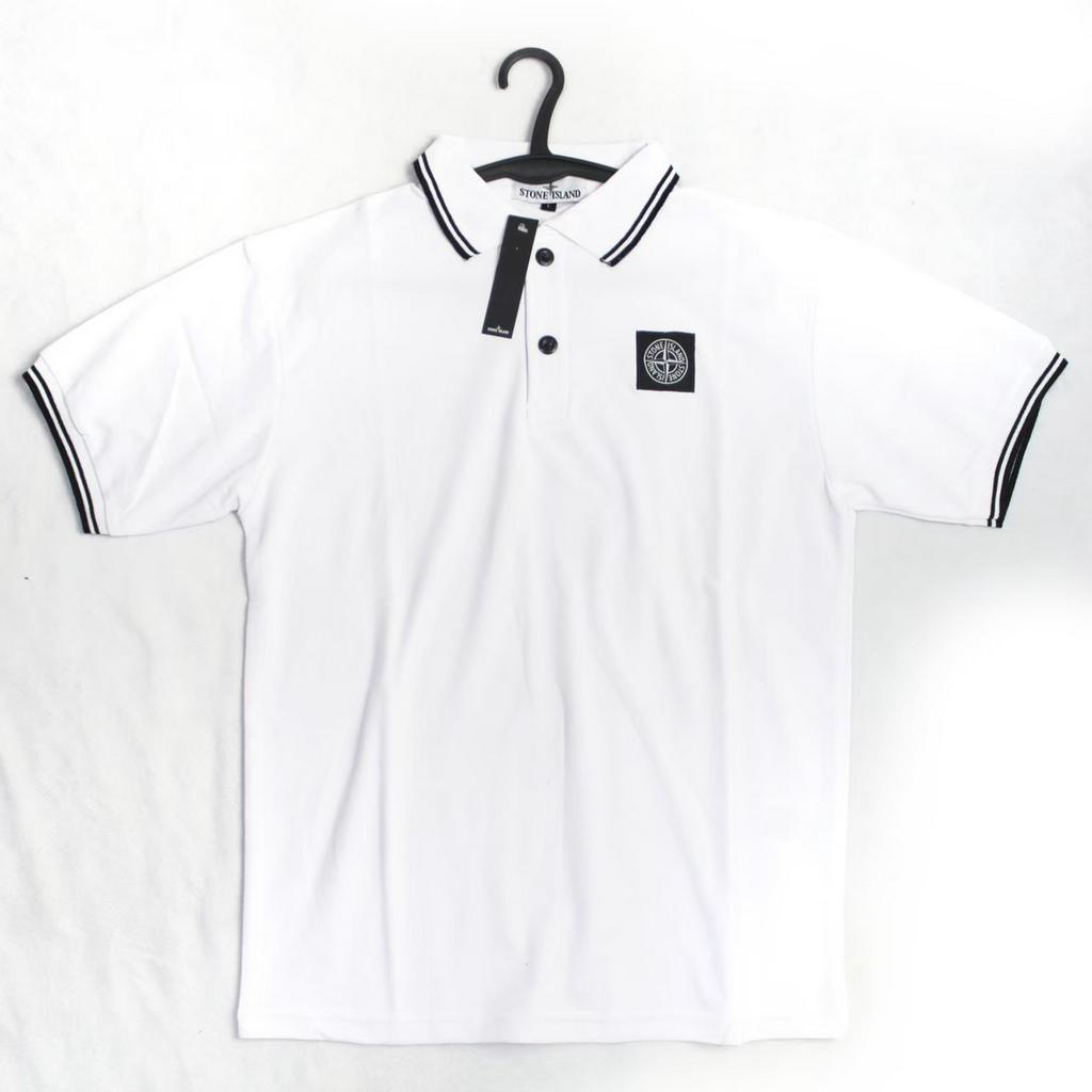 Kaos Polo Stone Island Full Tag Kaos Polos Black Polo Shirt