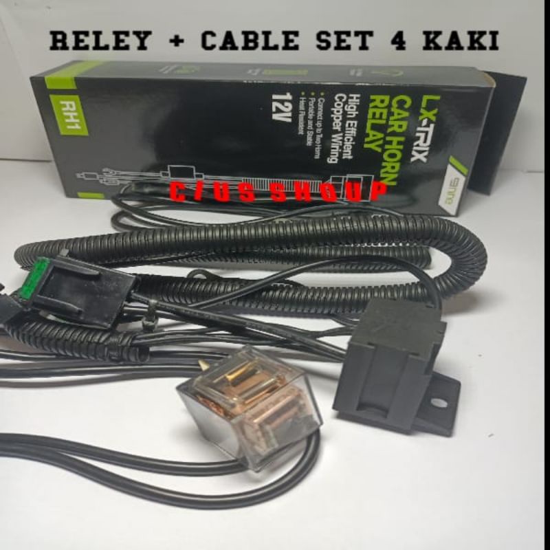 KABEL RELEY RH1 SET KLAKSON/RELEY SET LAMPU SOROT  MOBIL MOTOR KOMPLIT SIKRING 30A RELEY 4 KAKI 12 VOLT