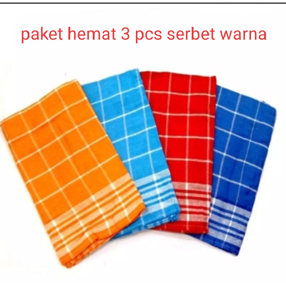 6 pcs Serbet warna/kain lap dapur