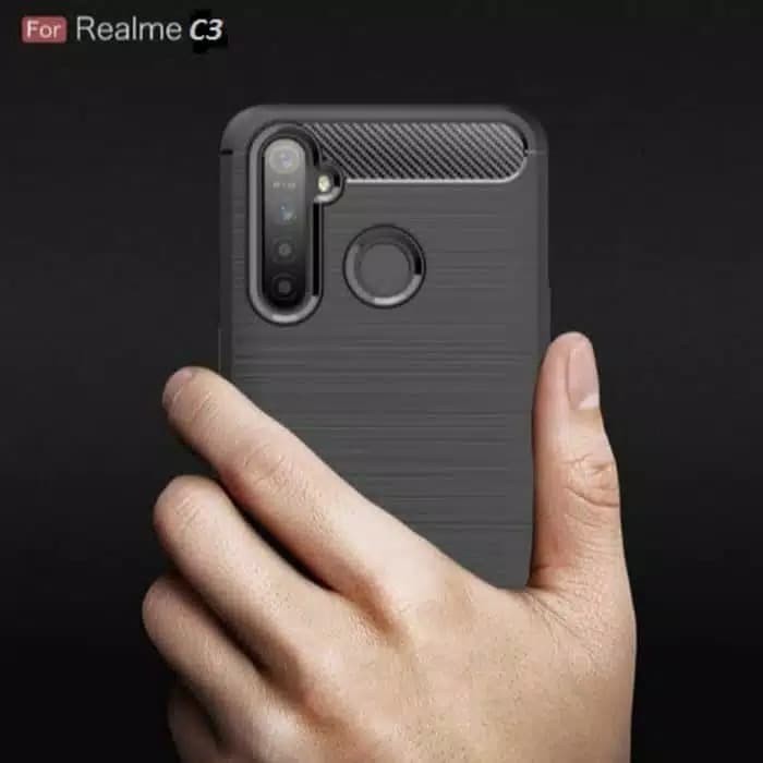 Silicon Case Realme C3 2020 Softcase iPAKY Carbon Casing Cover