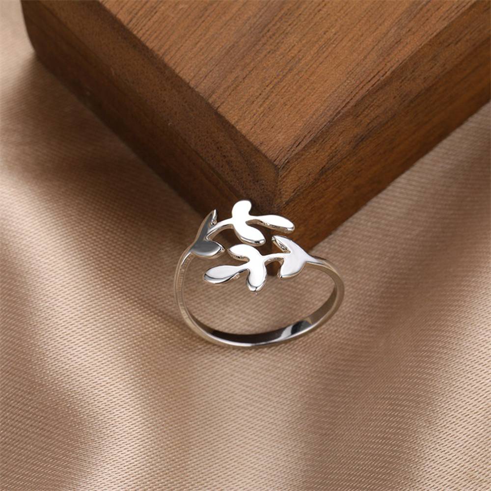 Cincin Model Terbuka Adjustable Desain Bunga Aster Untuk Wanita