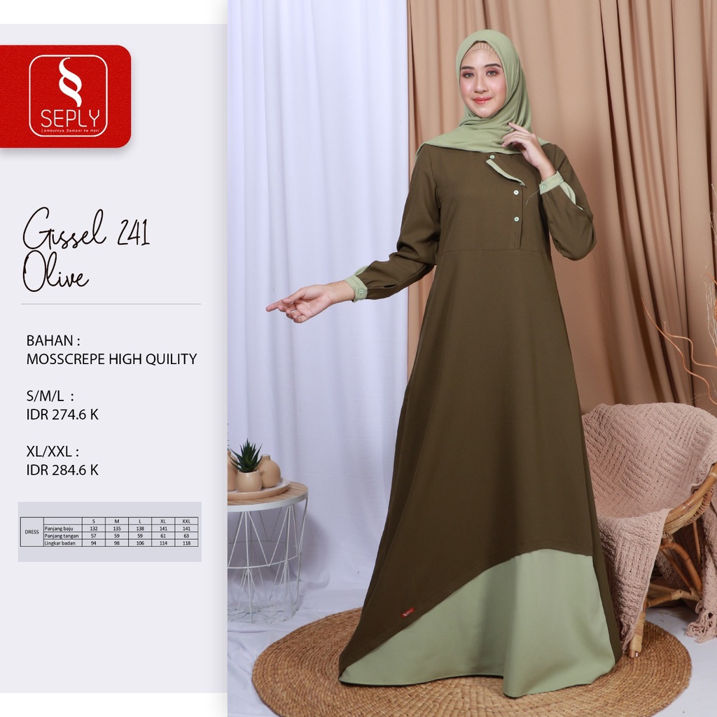 GAMIS TERBARU 2021 SEPLY GISSEL 241 OLIVE
