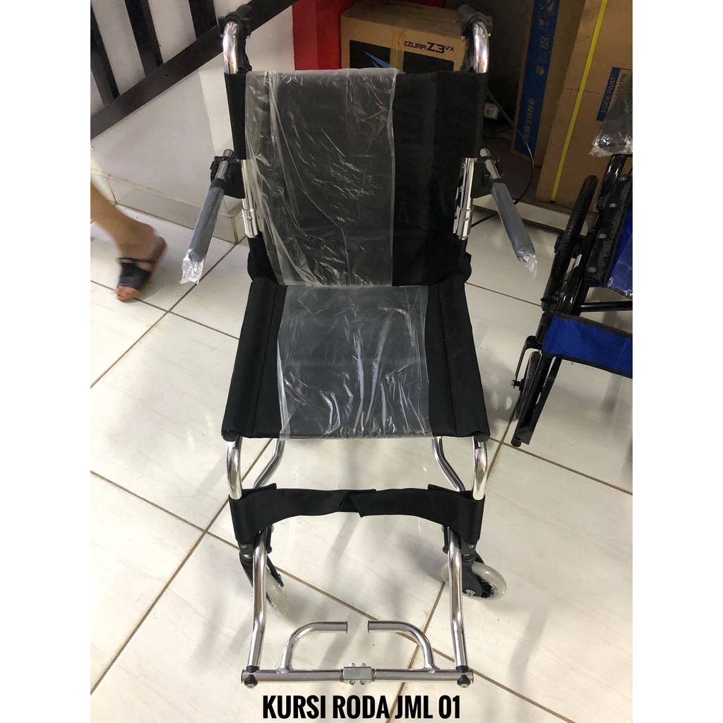 Kursi Roda Traveling DAPAT TAS Juara JML 01 Aluminium – Kursi Roda Travel Lipat Ringan untuk Haji