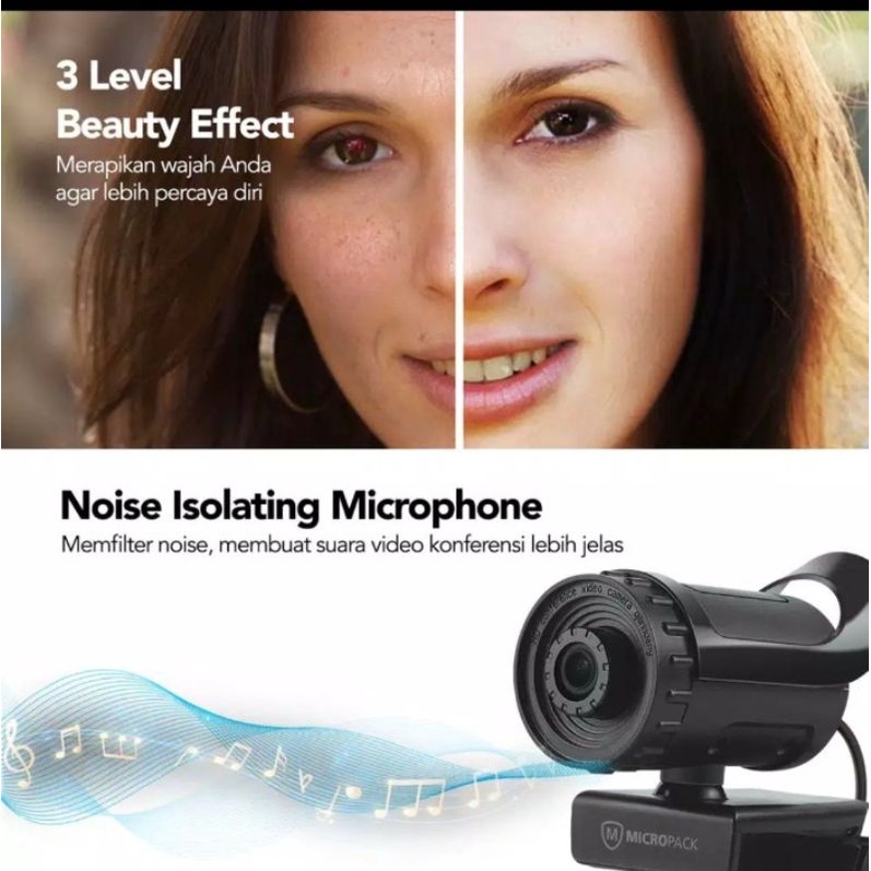 Micropack MWB 11 HD WebCam 720P Built in Mic with Beauty Effect for Computer, Laptop